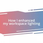 How I enhanced my workspace lighting