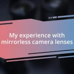 My experience with mirrorless camera lenses